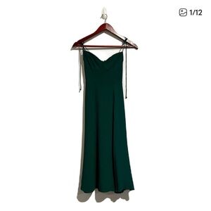 Reformation Green Tie Strap Dress